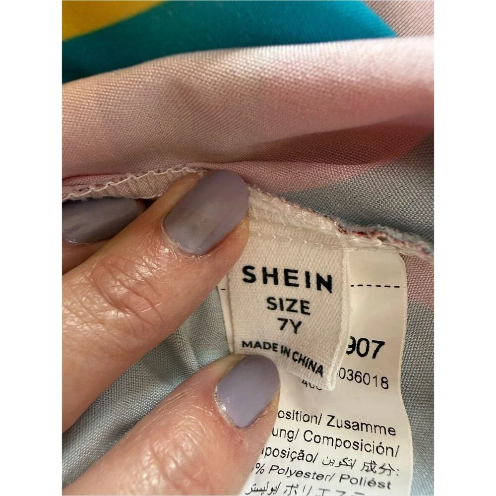 Girls Size 7Y Rainbow Stripe Cami Dress A-Line Summer Sundress Colorful EUC